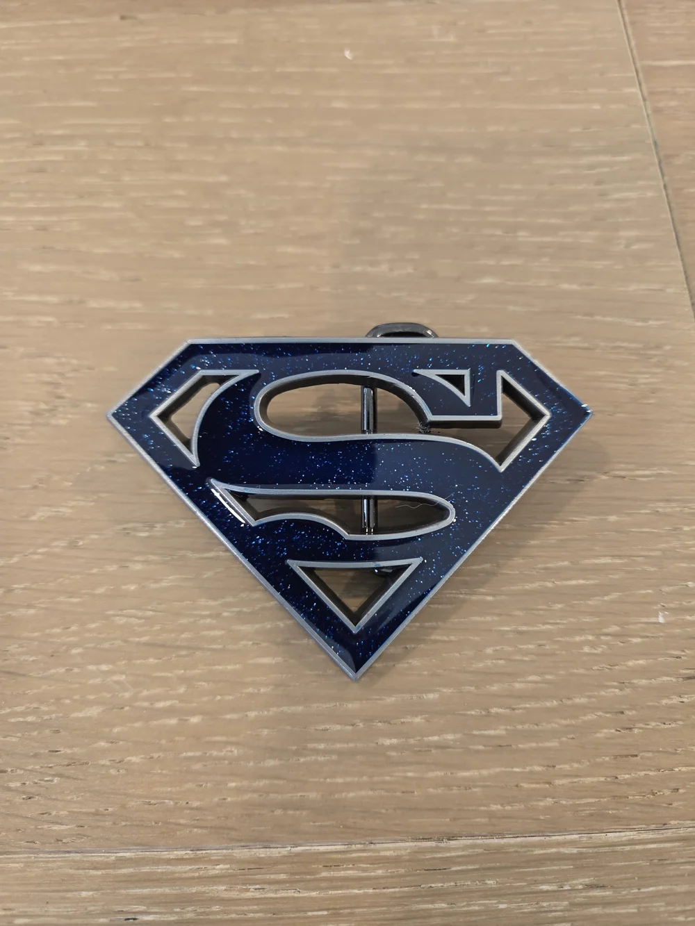 Superman S Shield Blue Glitter Metal Belt Buckle DC Comics